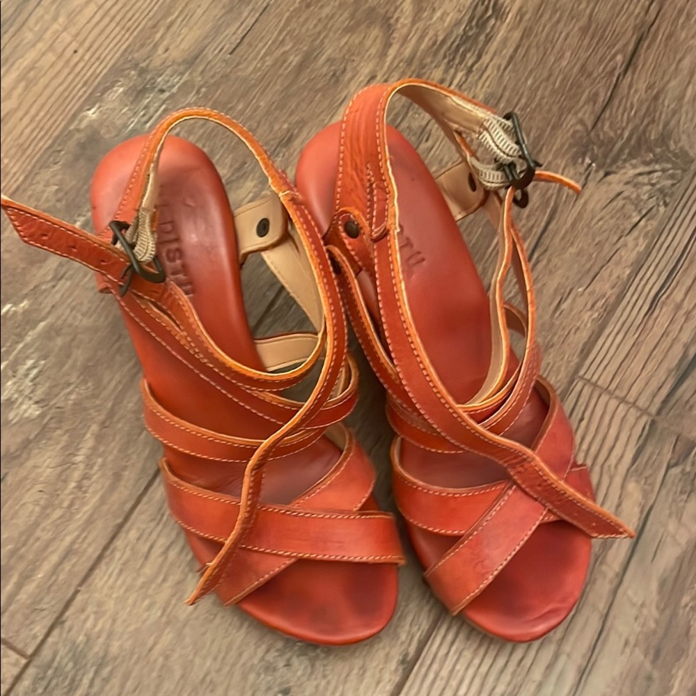 Miz Mooz Orange Sandals with Crisscross Straps